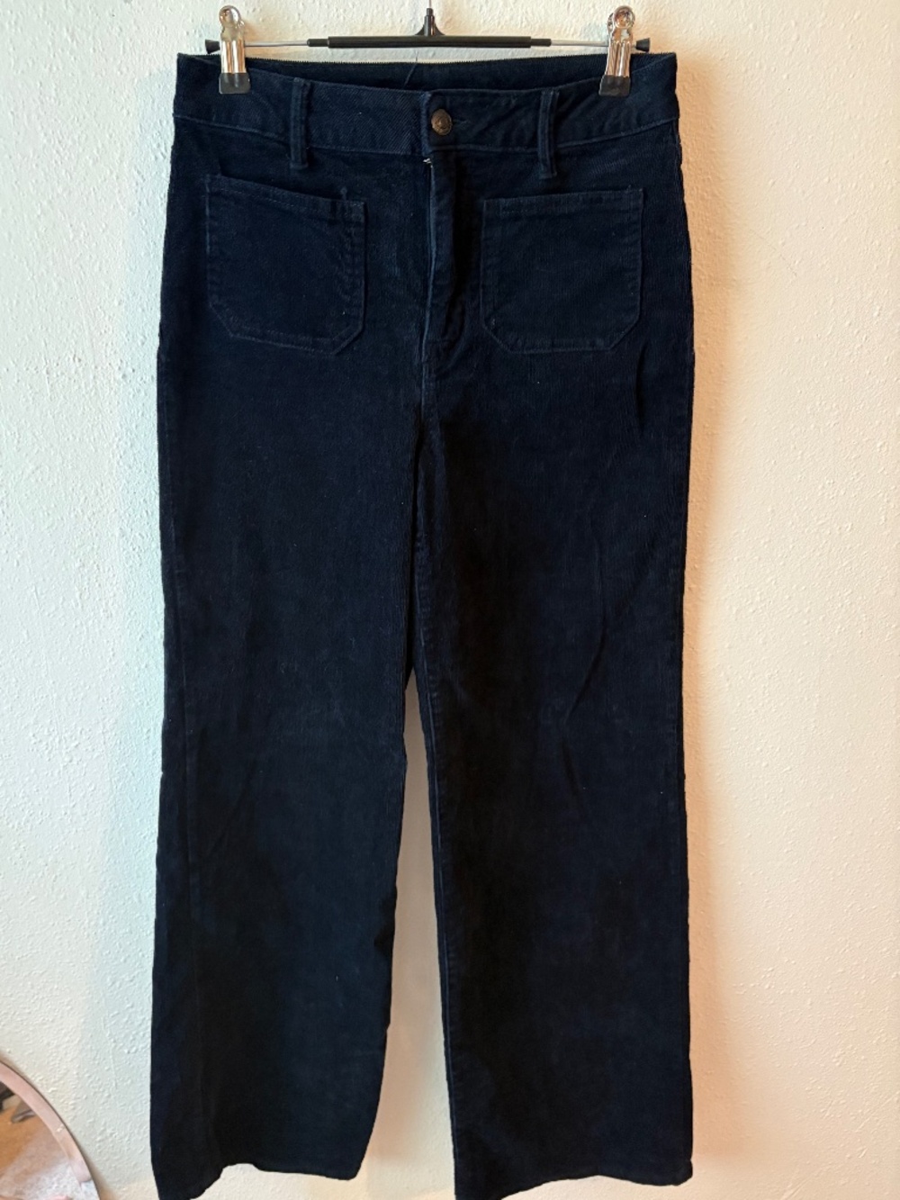 Black corduroy wide leg pants